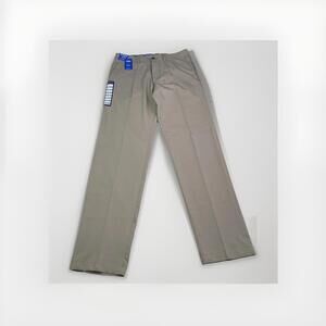 Haggar Perfect Fit Waist Straight Leg Mens Pants Beige 34x34 NWT-12728